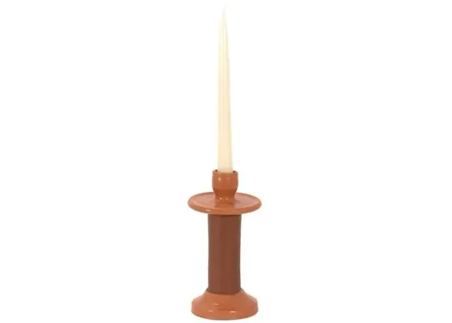 Alcantara Frederic - Small Leather Wrapped Candle Holder - Powered by People - Brown