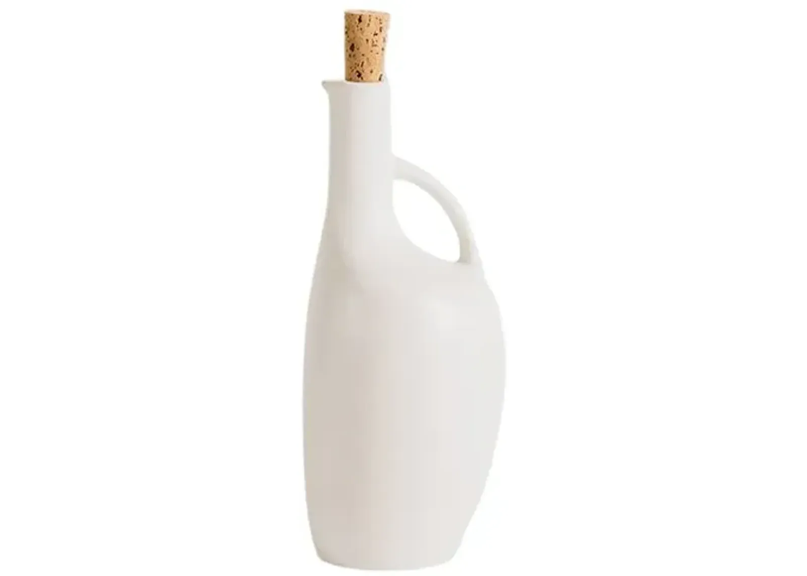 Gharyan Stoneware - Olive Oil Bottle Canard - 34oz - Powered by People - White