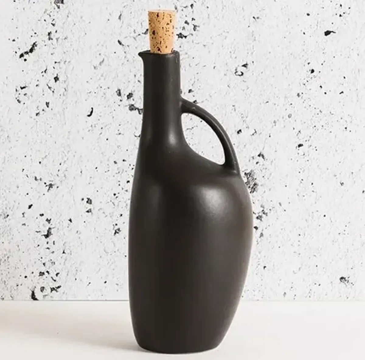 Gharyan Stoneware - Olive Oil Bottle Canard 34 oz - Powered by People - Black