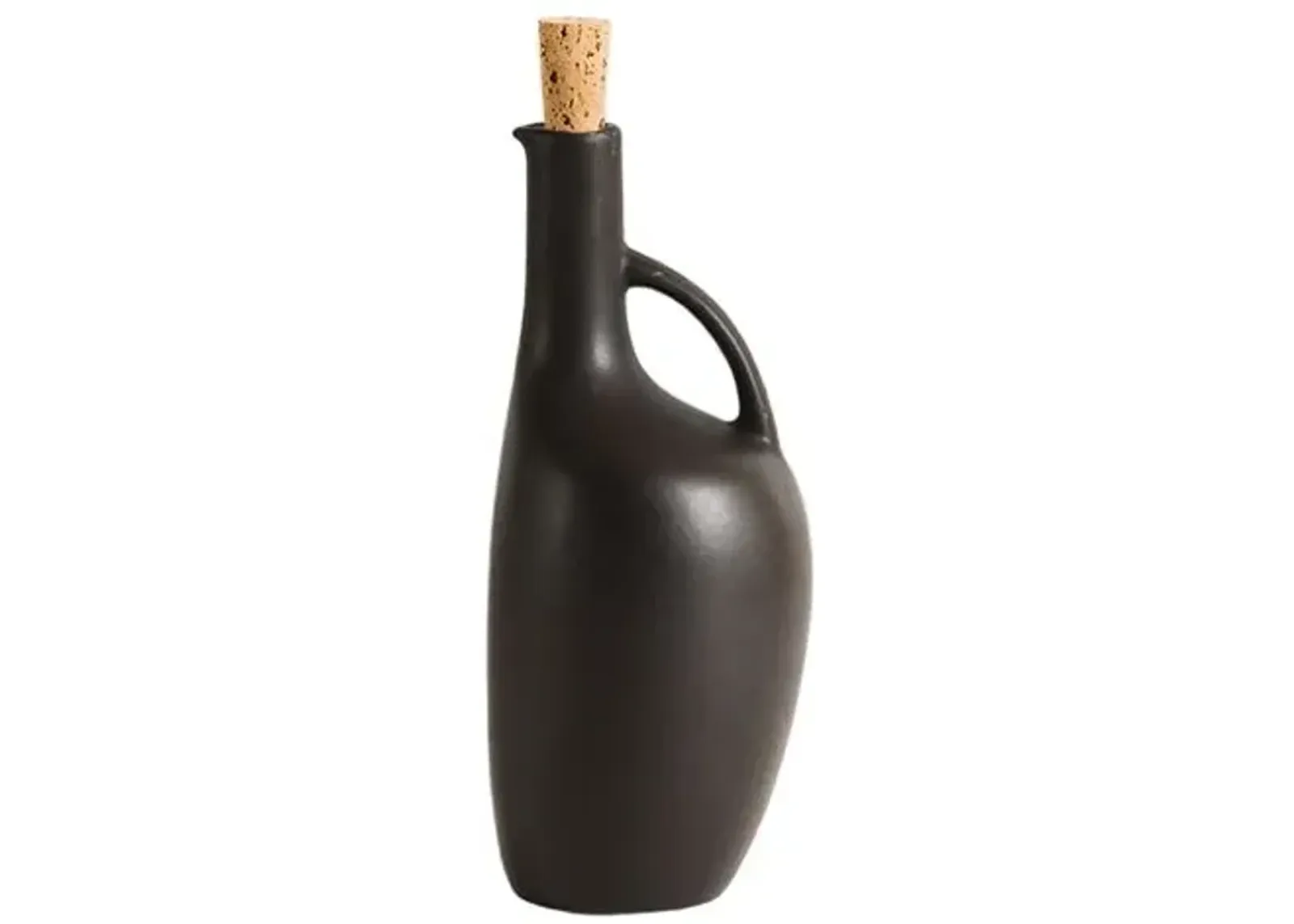 Gharyan Stoneware - Olive Oil Bottle Canard 34 oz - Powered by People - Black