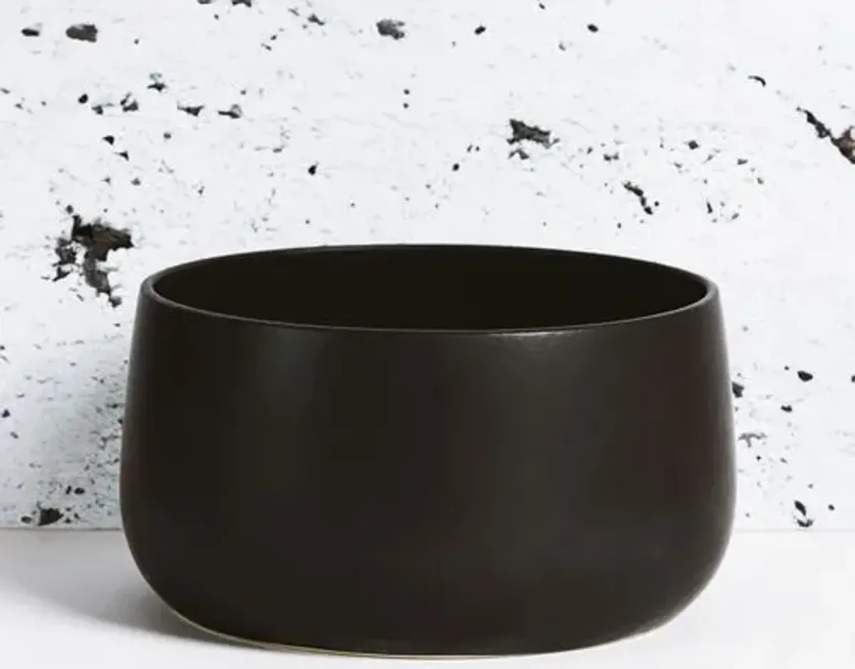 Gharyan Stoneware - Stoneware Serving Bowl - Powered by People - Black