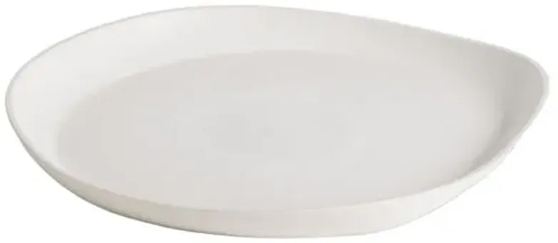 Gharyan Stoneware - Stoneware Round Serving Platter - Powered by People - White