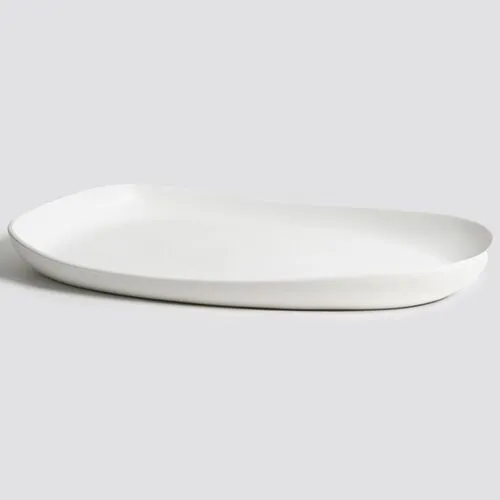 Gharyan Stoneware - Stoneware Long Serving Platter - Powered by People - White