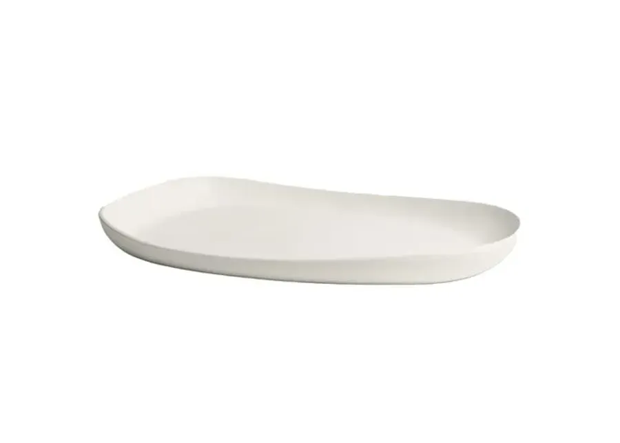 Gharyan Stoneware - Stoneware Long Serving Platter - Powered by People - White