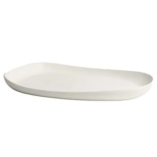 Gharyan Stoneware - Stoneware Long Serving Platter - Powered by People - White