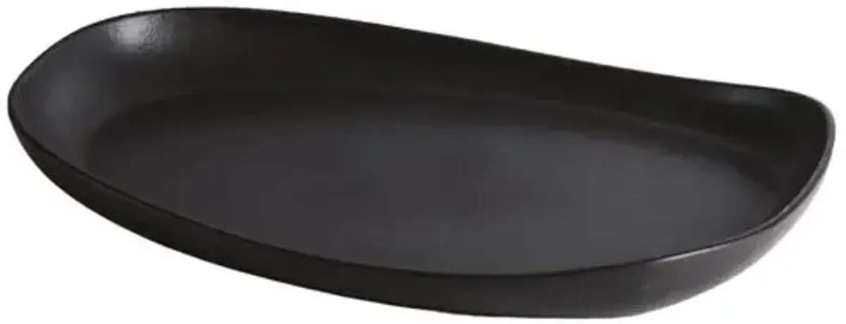 Gharyan Stoneware - Stoneware Long Serving Platter - Powered by People - Black