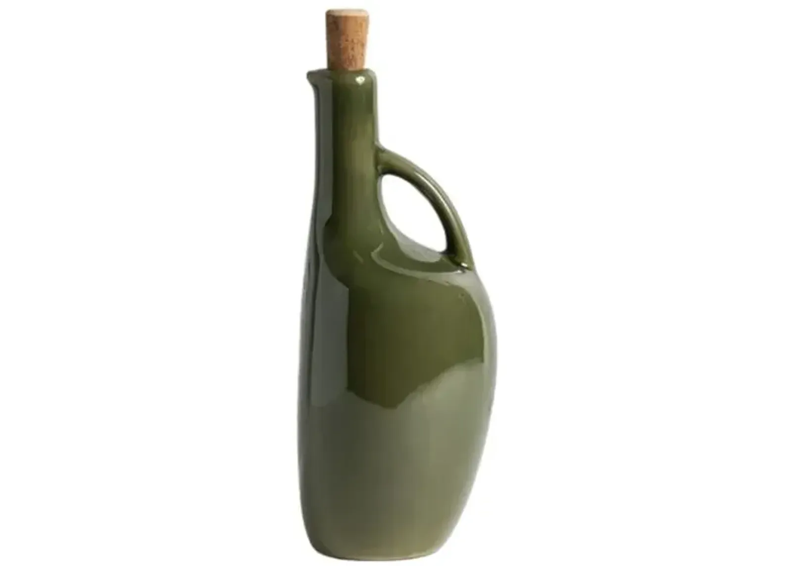 Gharyan Stoneware - Olive Oil Bottle Canard 34 oz Green - Powered by People