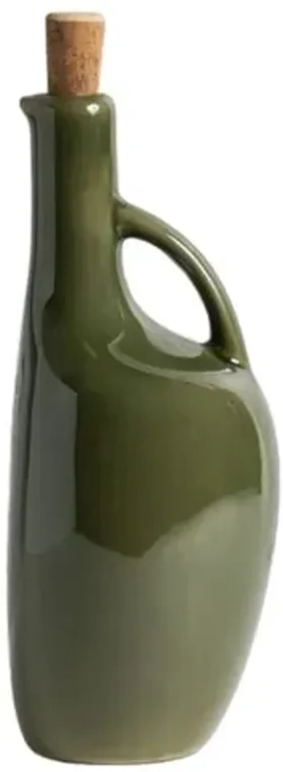 Gharyan Stoneware - Olive Oil Bottle Canard 34 oz Green - Powered by People