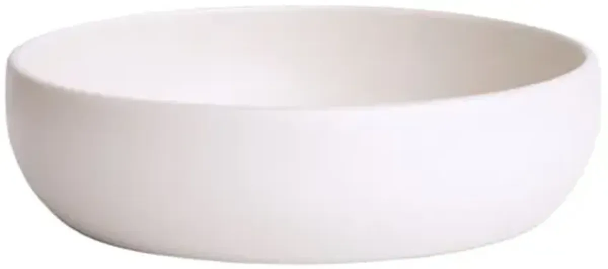 Gharyan Stoneware - Shallow Stoneware Serving Bowl - Powered by People - White