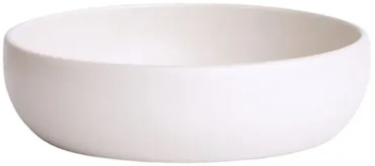 Gharyan Stoneware - Shallow Stoneware Serving Bowl - Powered by People - White