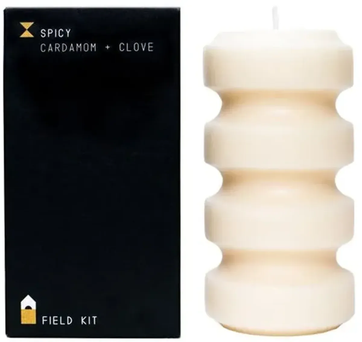 Field Kit - Spicy Pillar Candle - Powered by People - White