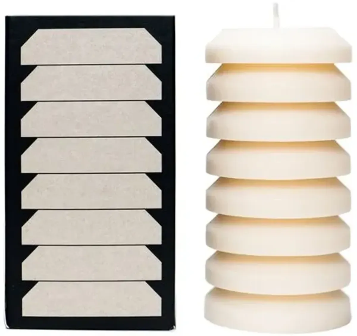 Field Kit - Woody Pillar Candle - Powered by People - White