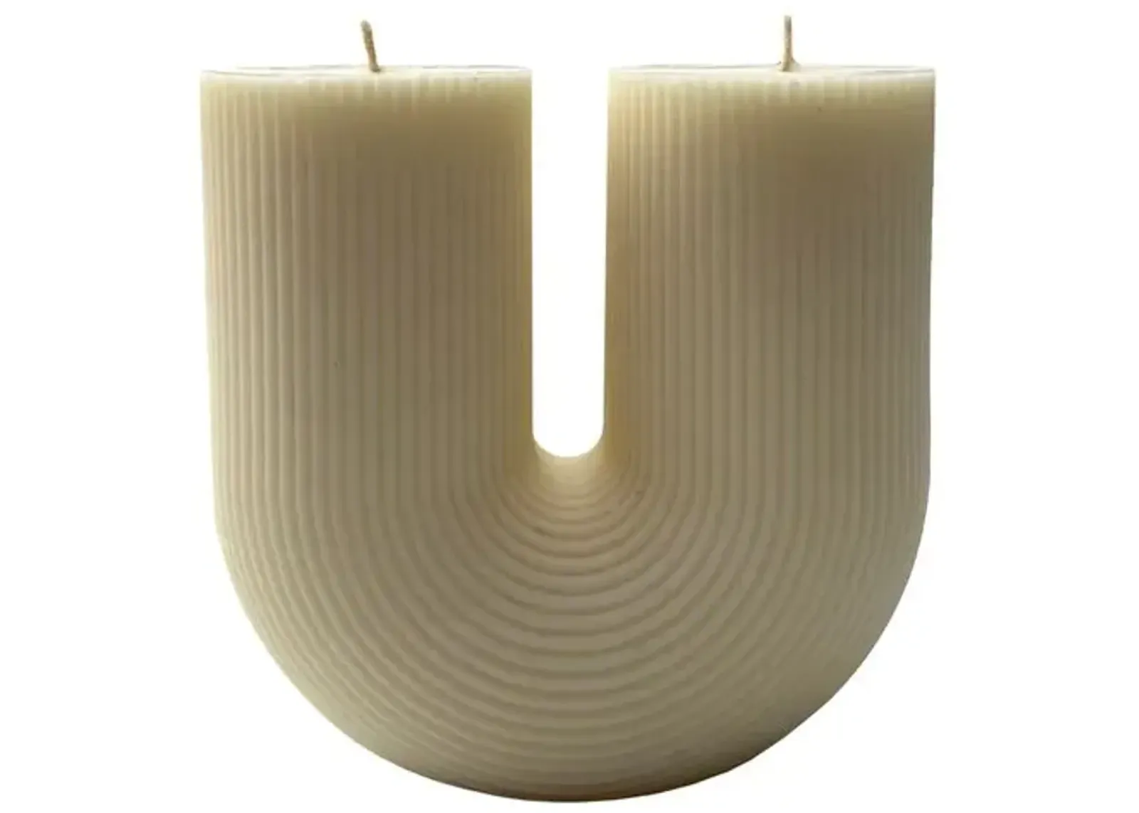 Aaram Lux - The U Ribbed Candle - Powered by People - White