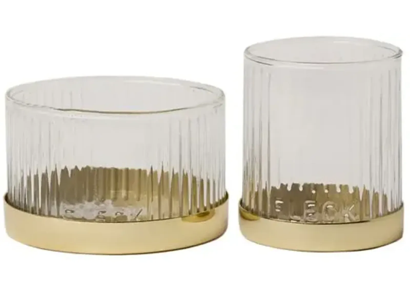 Fleck - Fluted Glass Votive Set - Powered by People - Clear