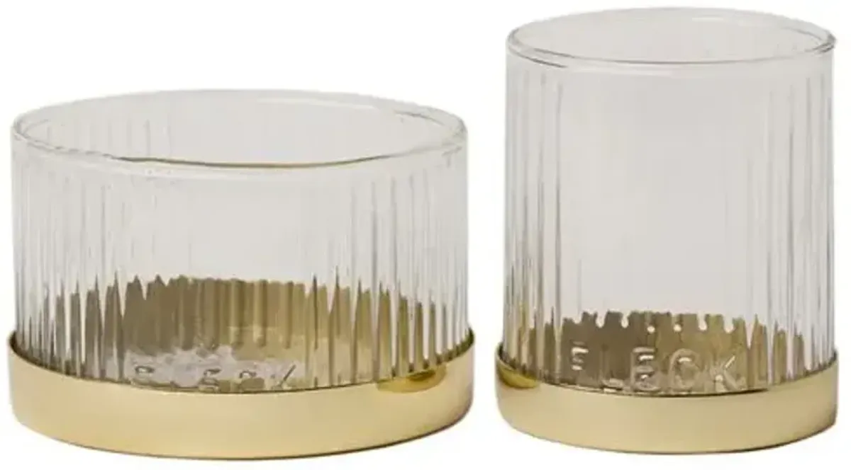 Fleck - Fluted Glass Votive Set - Powered by People - Clear