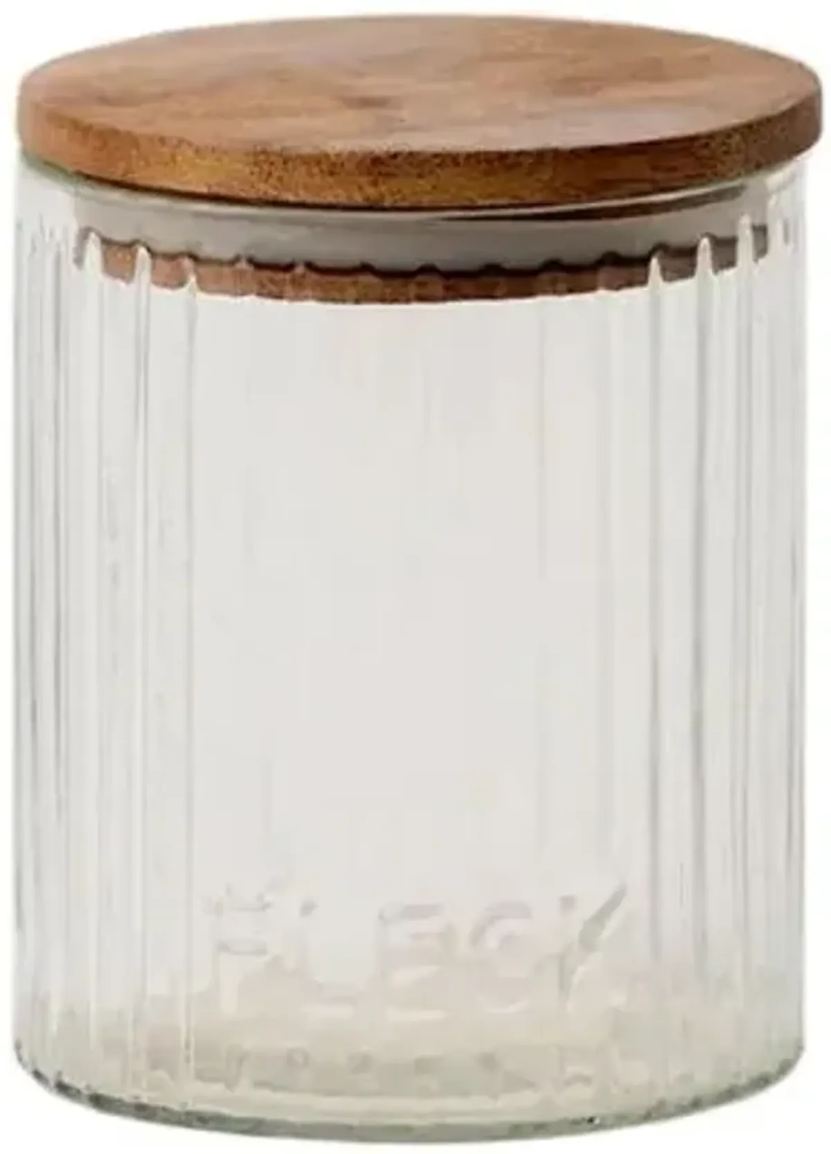 Fleck - Set of 3 Fluted Glass Storage Jars - Powered by People - Clear