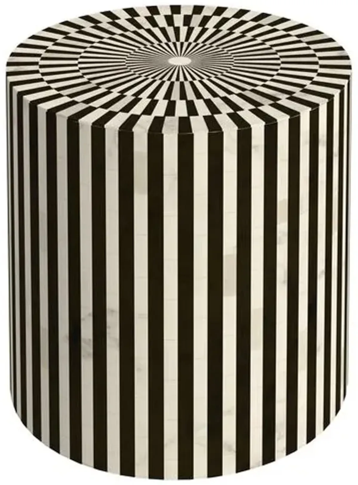 Harlow Accent Table - Black/White Bone - 18Hx16Wx16D in