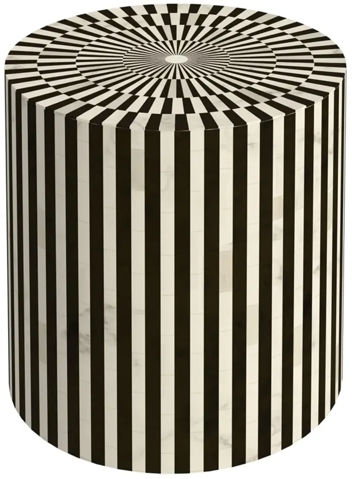 Harlow Accent Table, Black/White Bone