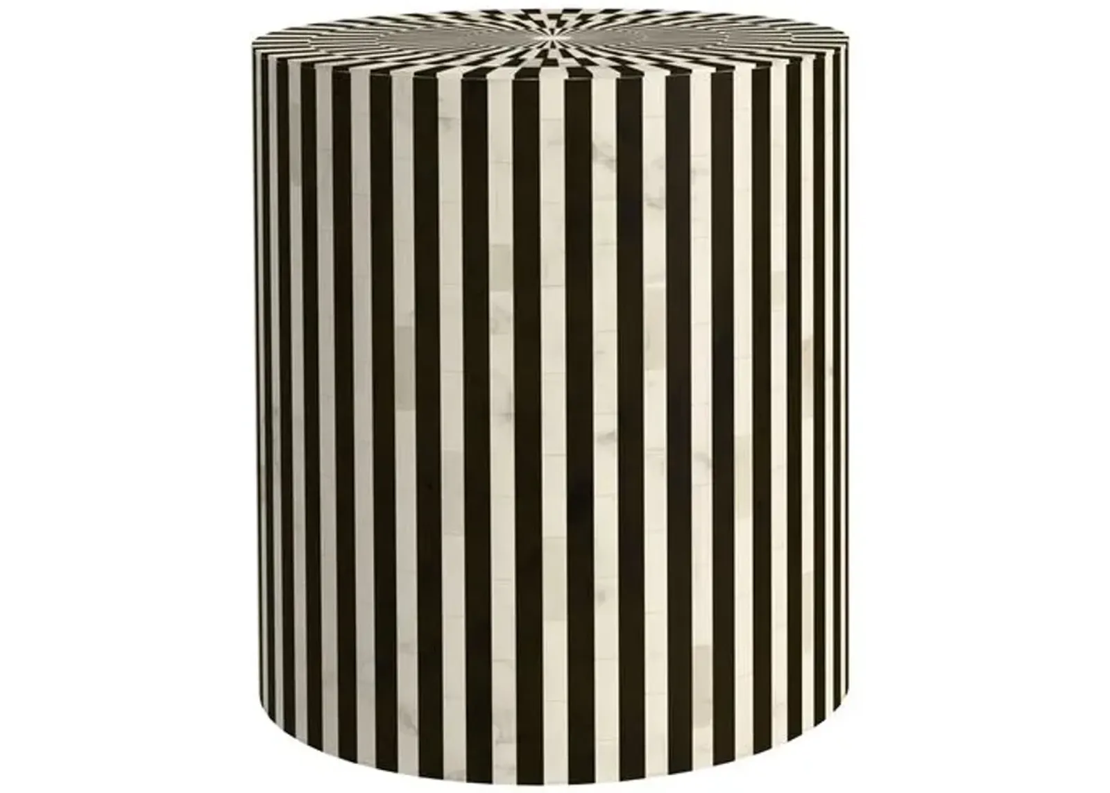 Harlow Accent Table - Black/White Bone - 16Lx18Hx16Wx16D in