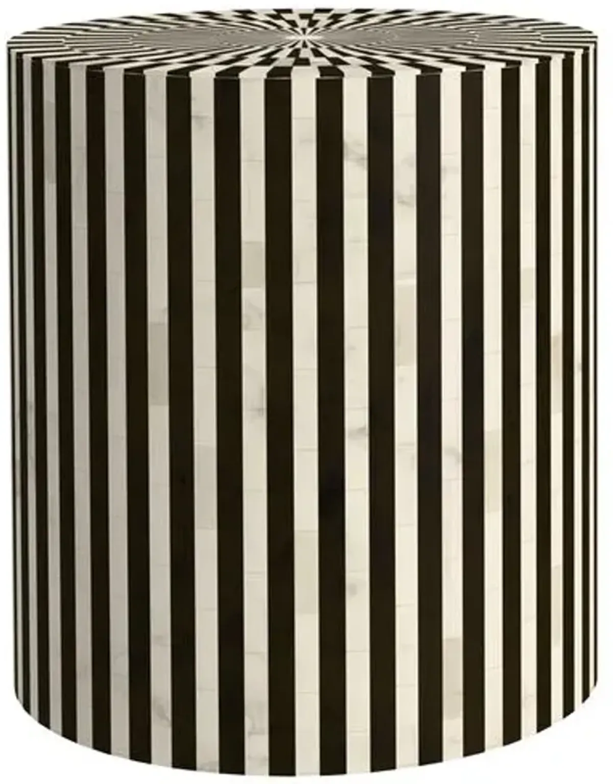 Harlow Accent Table - Black/White Bone - 18Hx16Wx16D in