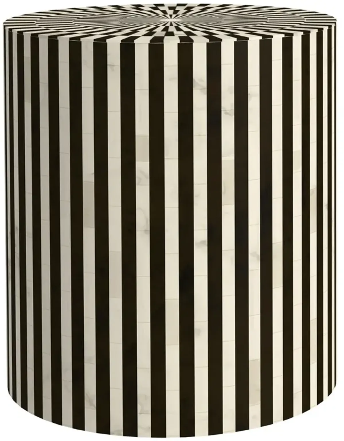 Harlow Accent Table, Black/White Bone