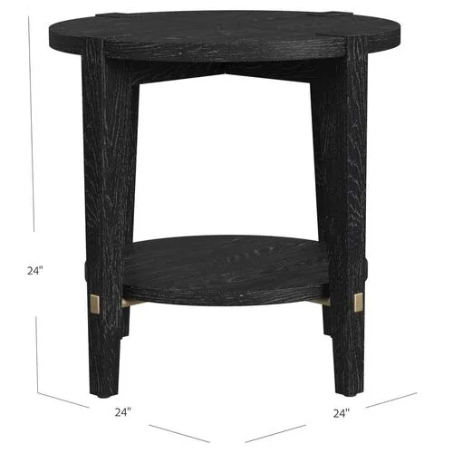 Everett Round End Table - Black