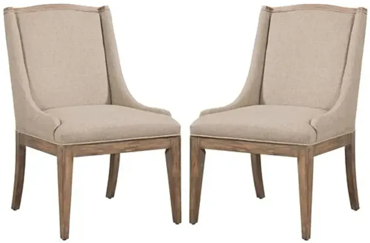 Set of 2 Carlisle Parsons Dining Chairs - Beige