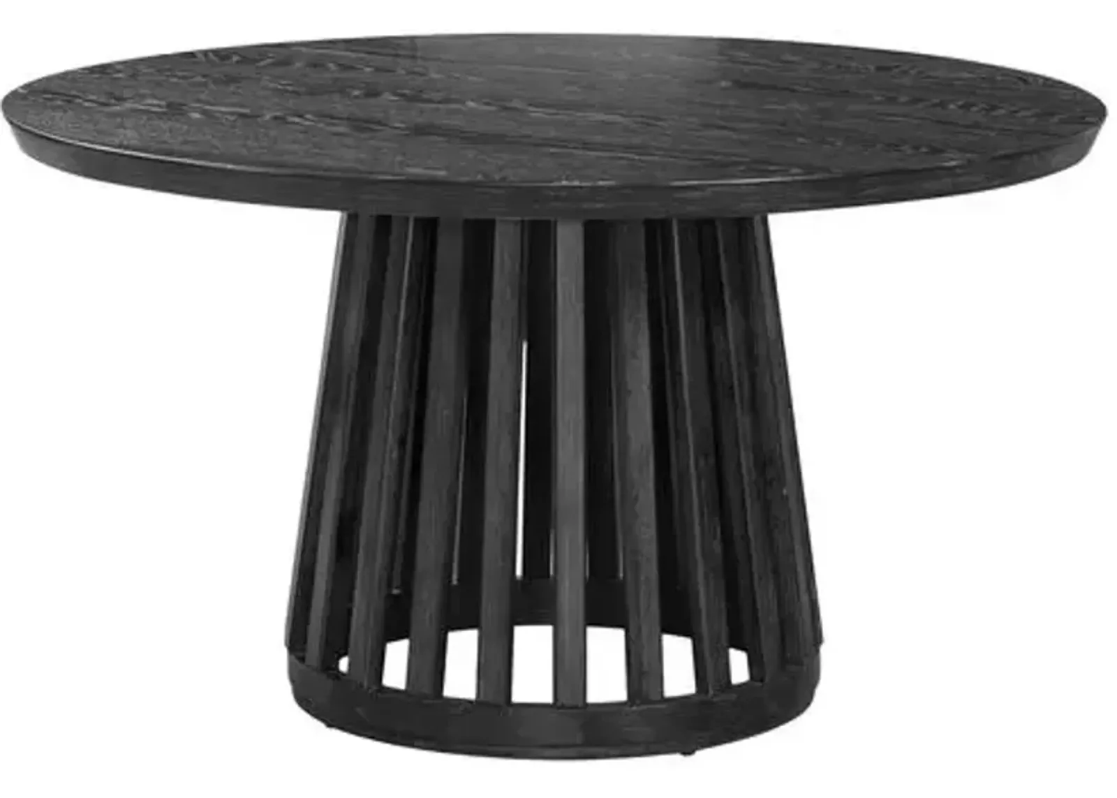 Everett Round Dining Table - Cerused Black