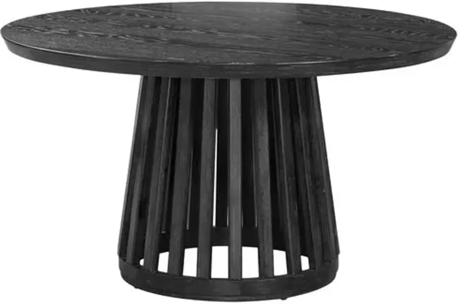 Everett Round Dining Table - Cerused Black