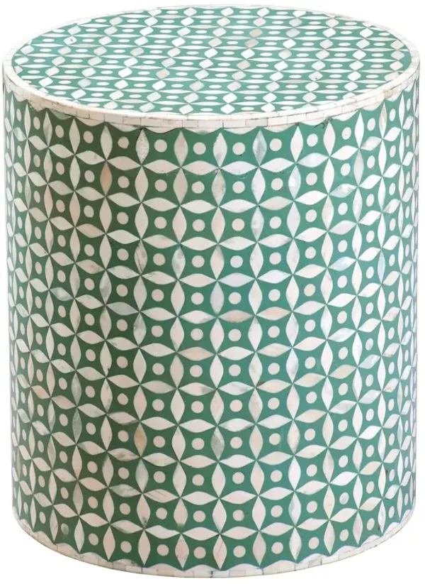 Baldwin Accent Table, Ivory/Green