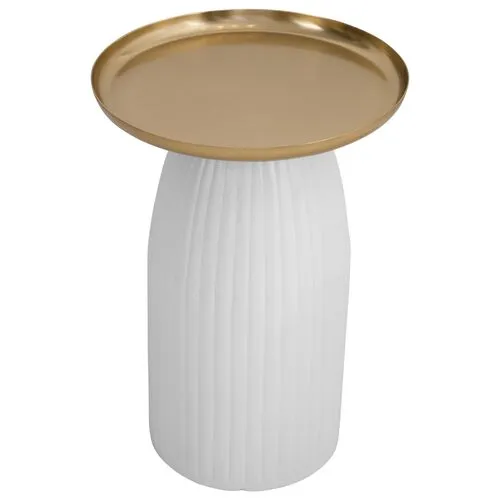 Arden Scatter Table - Polished Brass/White