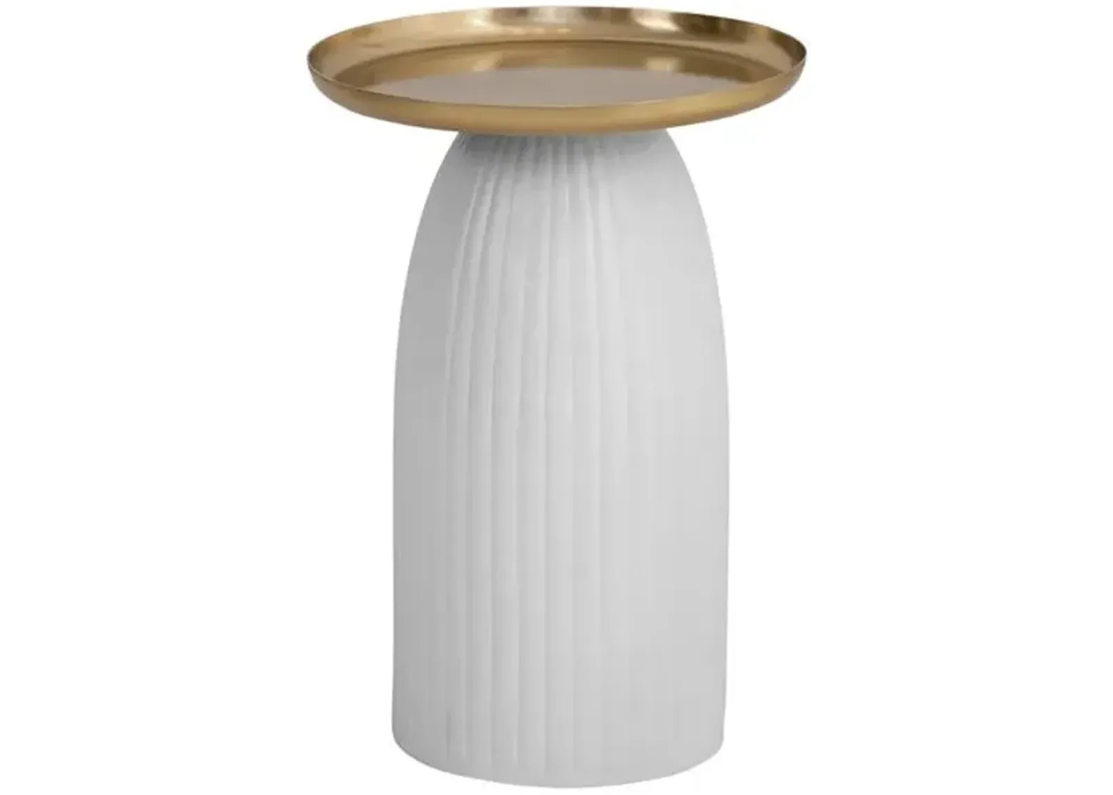 Arden Scatter Table - Polished Brass/White