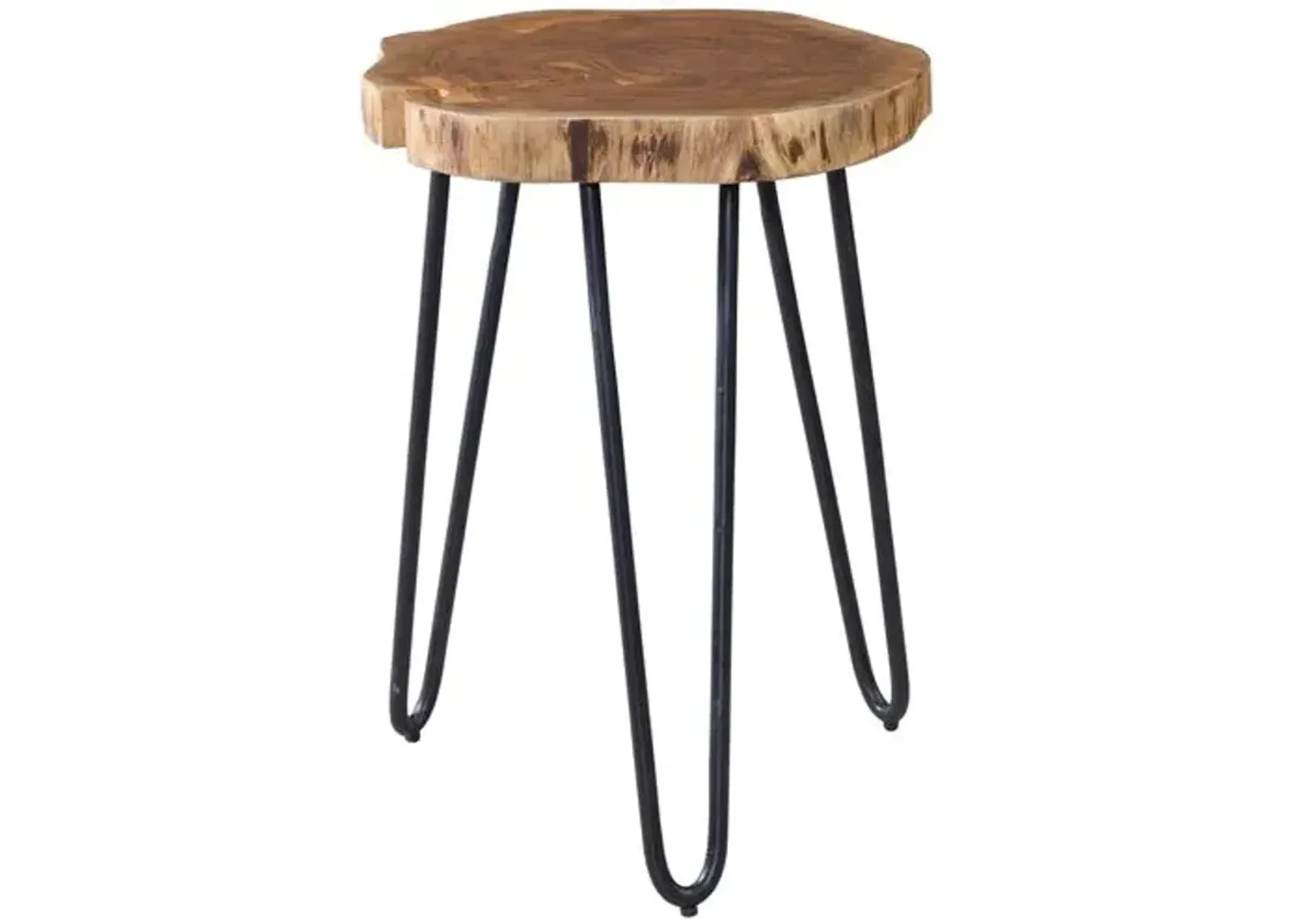 Langley End Table - Natural/Matte Black - Brown