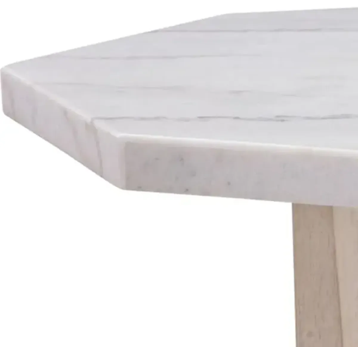 Holden Marble Dining Table - White/Sun Bleached Ash