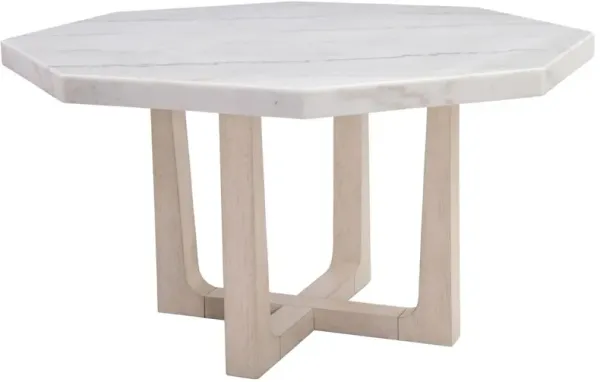 Holden Marble Dining Table, White/Sun Bleached Ash