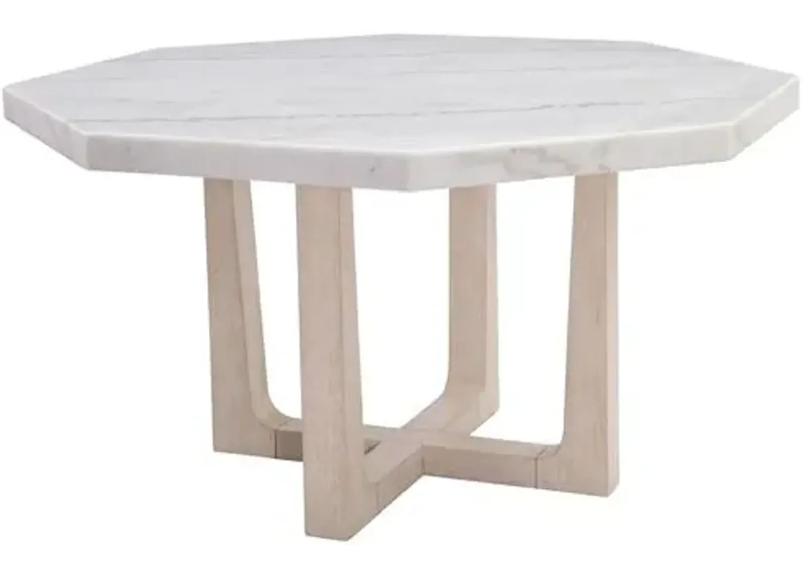 Holden Marble Dining Table - White/Sun Bleached Ash