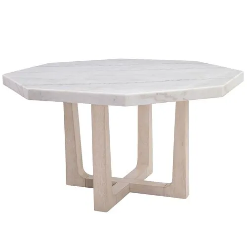 Holden Marble Dining Table - White/Sun Bleached Ash