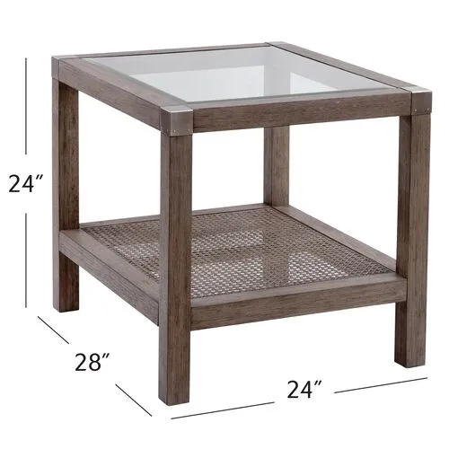 Sterling End Table - Driftwood Grey - Brown