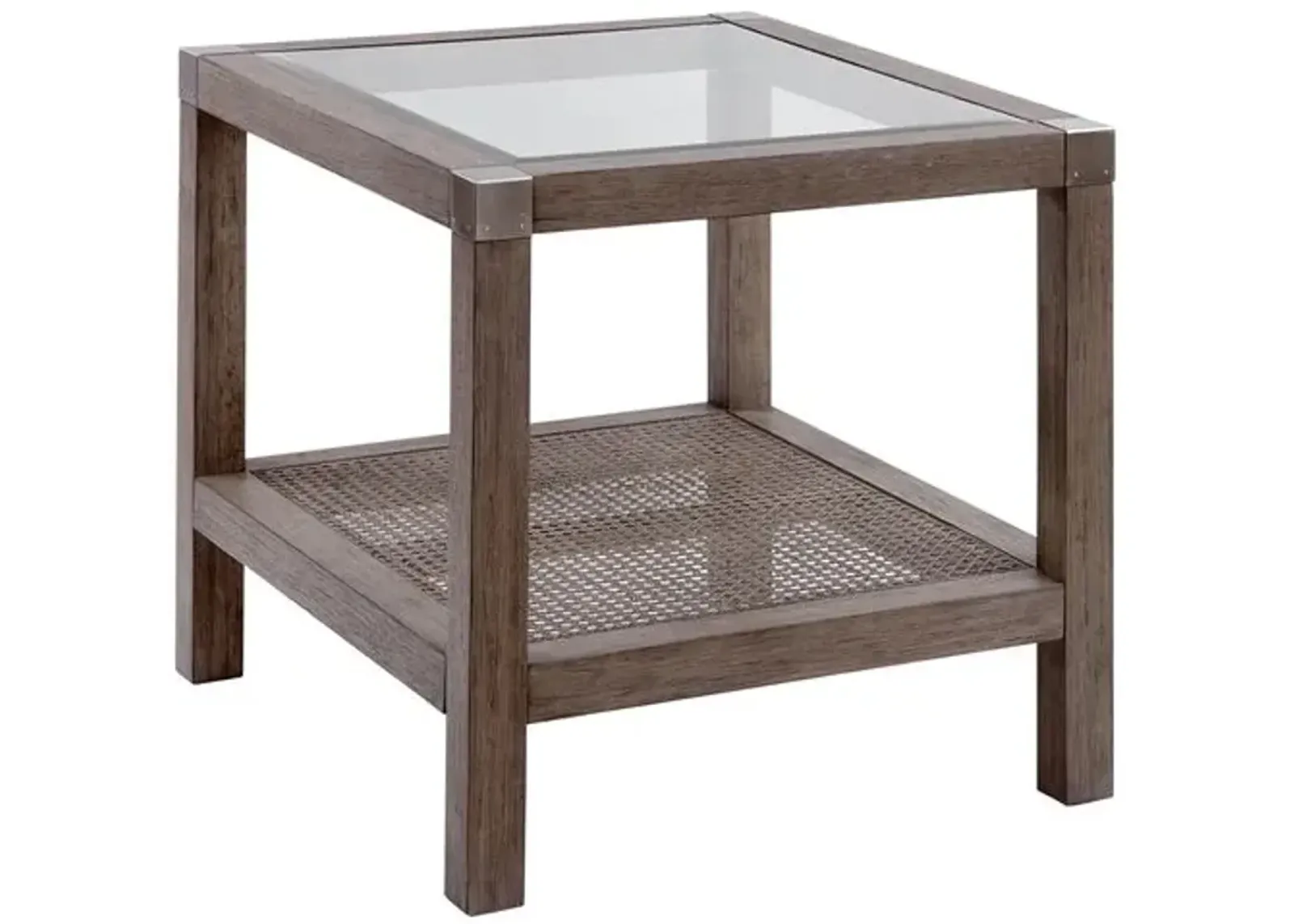 Sterling End Table - Driftwood Grey - Brown