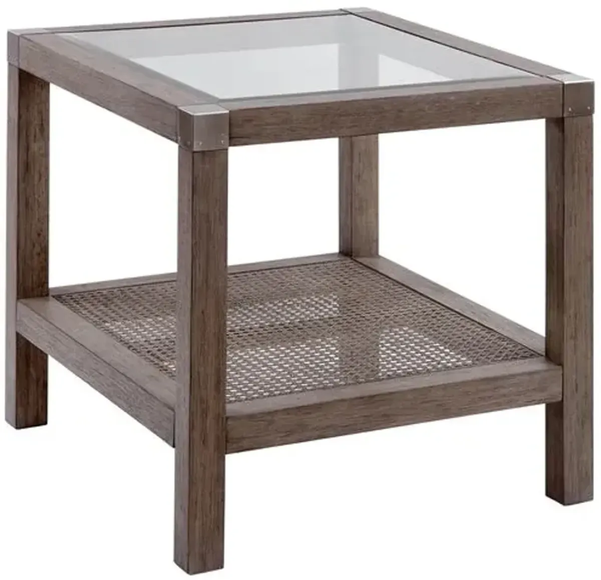 Sterling End Table - Driftwood Grey - Brown