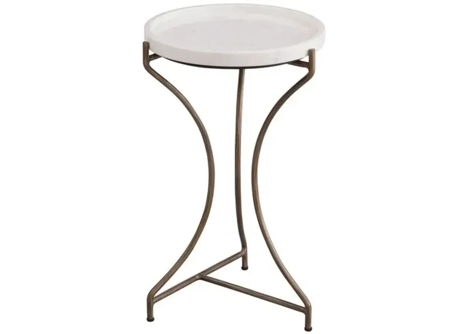 Hawthorne Accent Table - Antique Brass/White Marble - 14Lx22Hx14Wx14D in