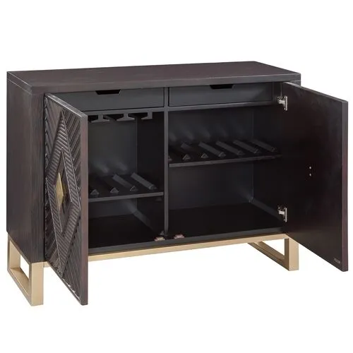 Kensington Bar Cabinet - Brown/Gold