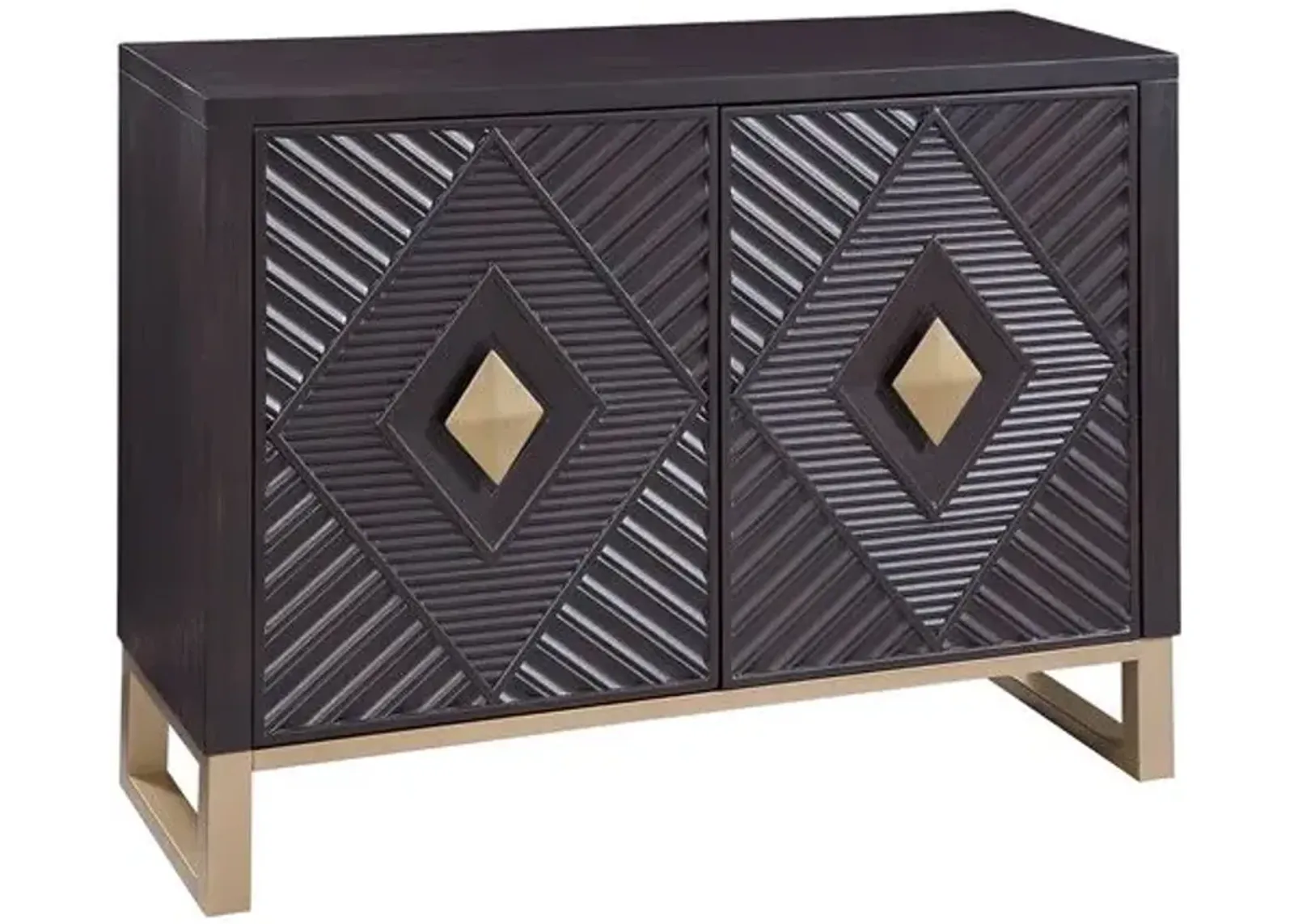 Kensington Bar Cabinet - Brown/Gold