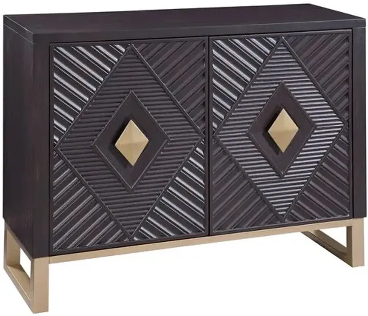 Kensington Bar Cabinet - Brown/Gold