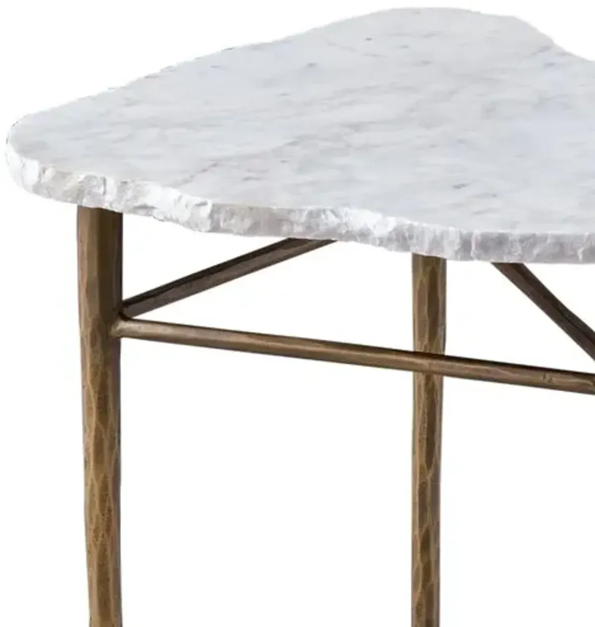 Huxley Accent Table - Antique Brass/White Marble - 15Lx24Hx14Wx14D in