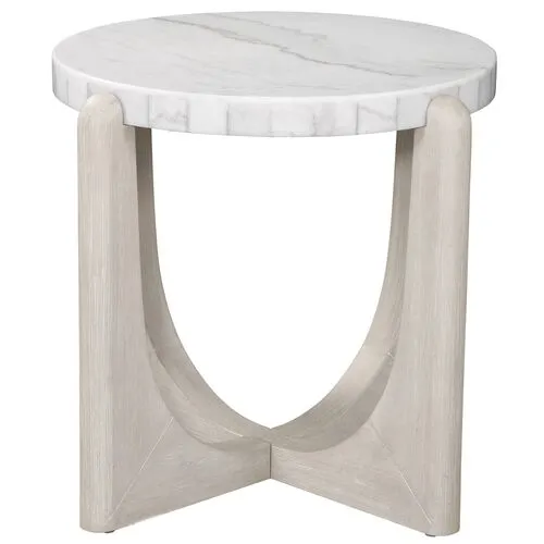 Holden End Table - Driftwood/White Marble