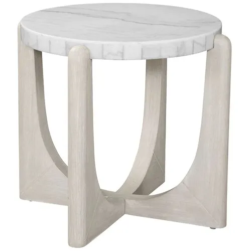 Holden End Table - Driftwood/White Marble