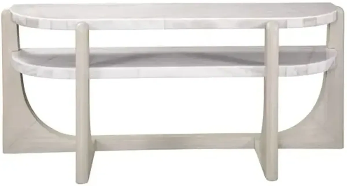 Holden Console Table - Driftwood/White Marble