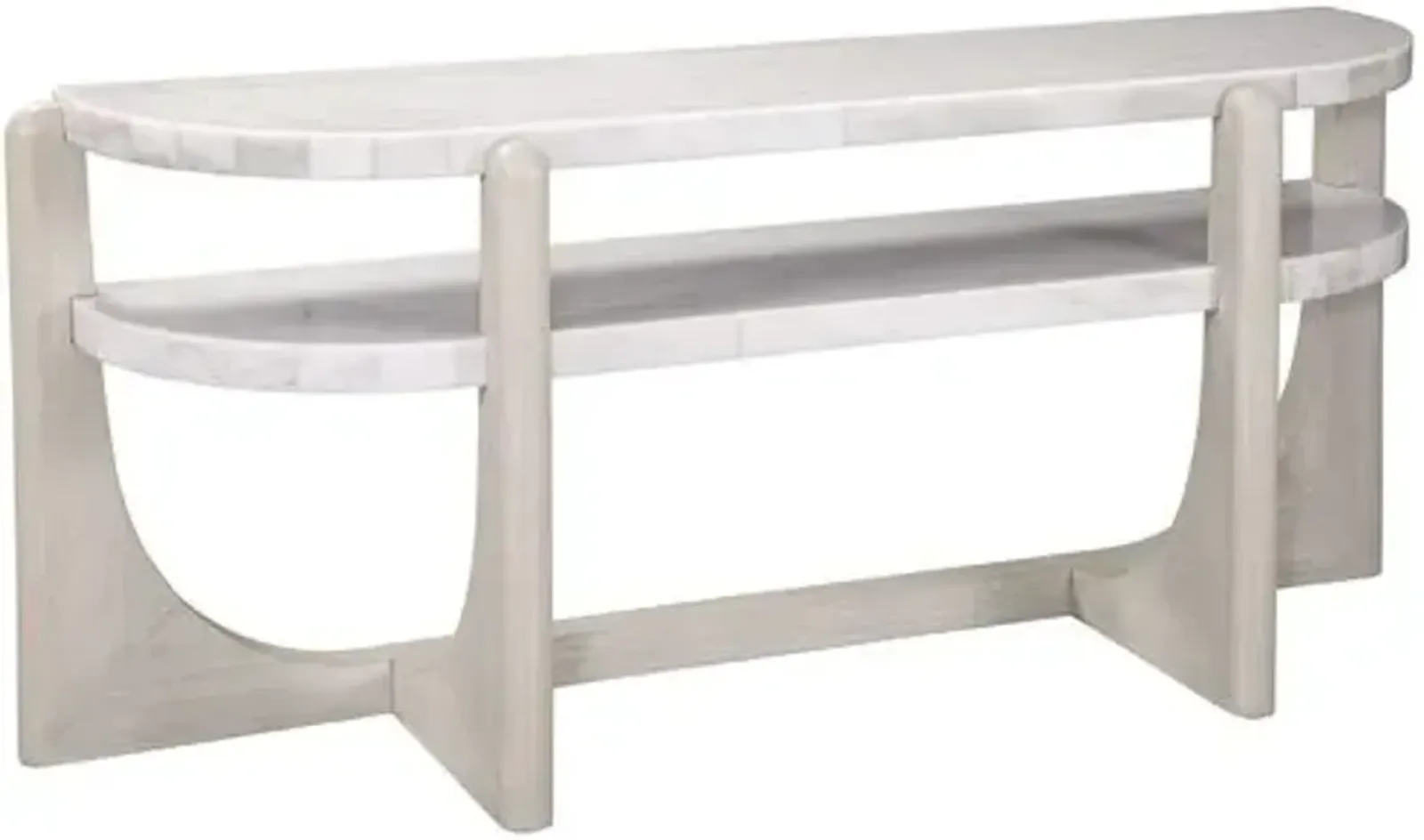 Holden Console Table - Driftwood/White Marble