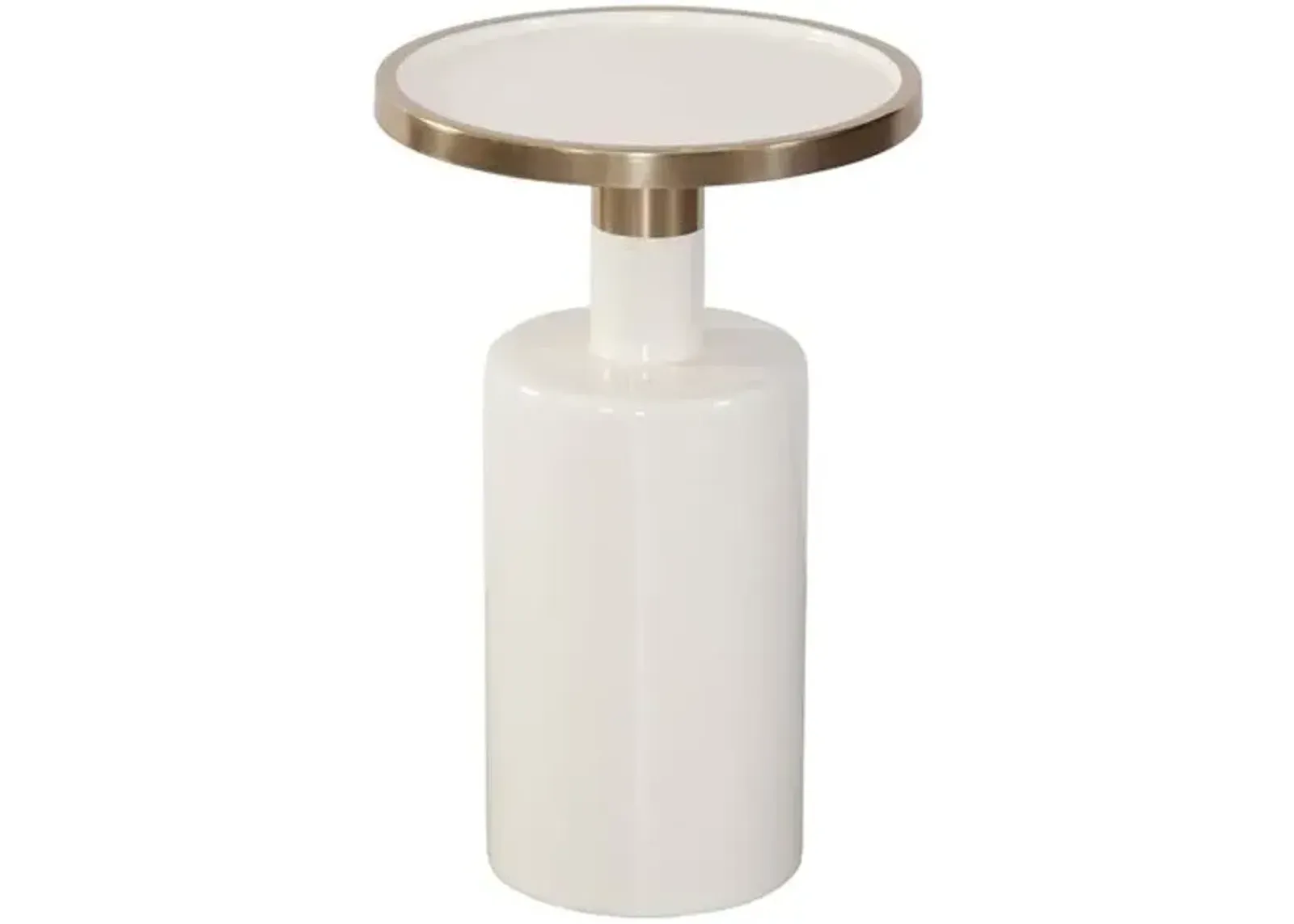 Tivoli Accent Table - White/Gold - 13Lx22Hx13Wx13D in